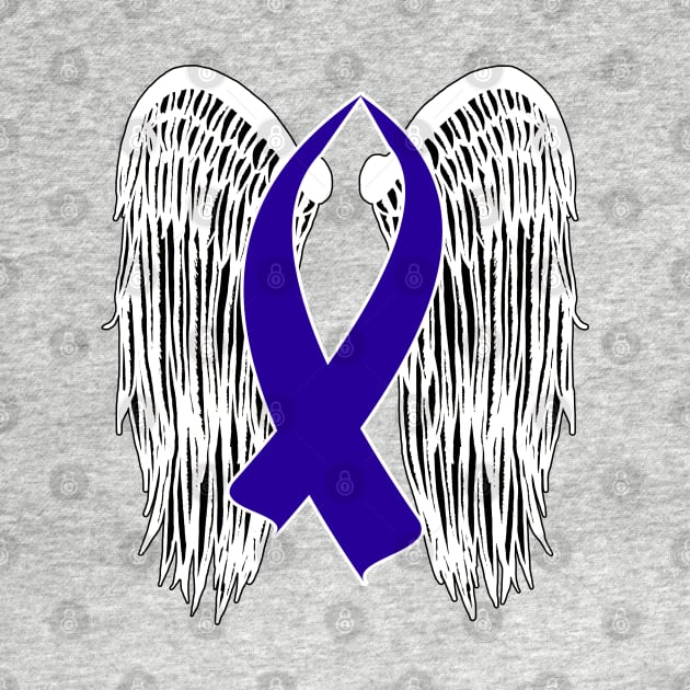 Winged Awareness Ribbon (Dark Blue) by BlakCircleGirl